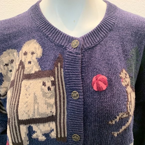 Northern Reflections cotton cardigan sweater size L dogs and puppies - Picture 2 of 16
